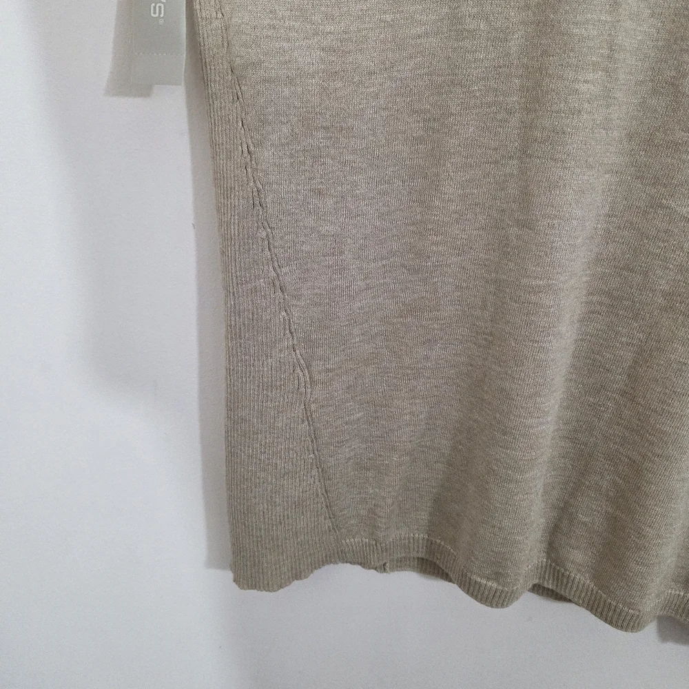 NWT Chico's Tank Sweater Rib Trim Knit Sand Beige Tan Size XL Neutral Sleeveless